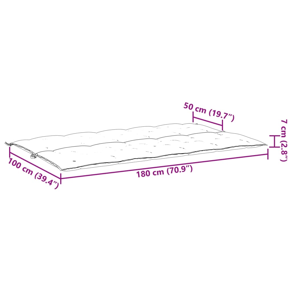 vidaXL Cuscino per Panca Antracite 180x(50+50)x7 cm in Tessuto Oxford