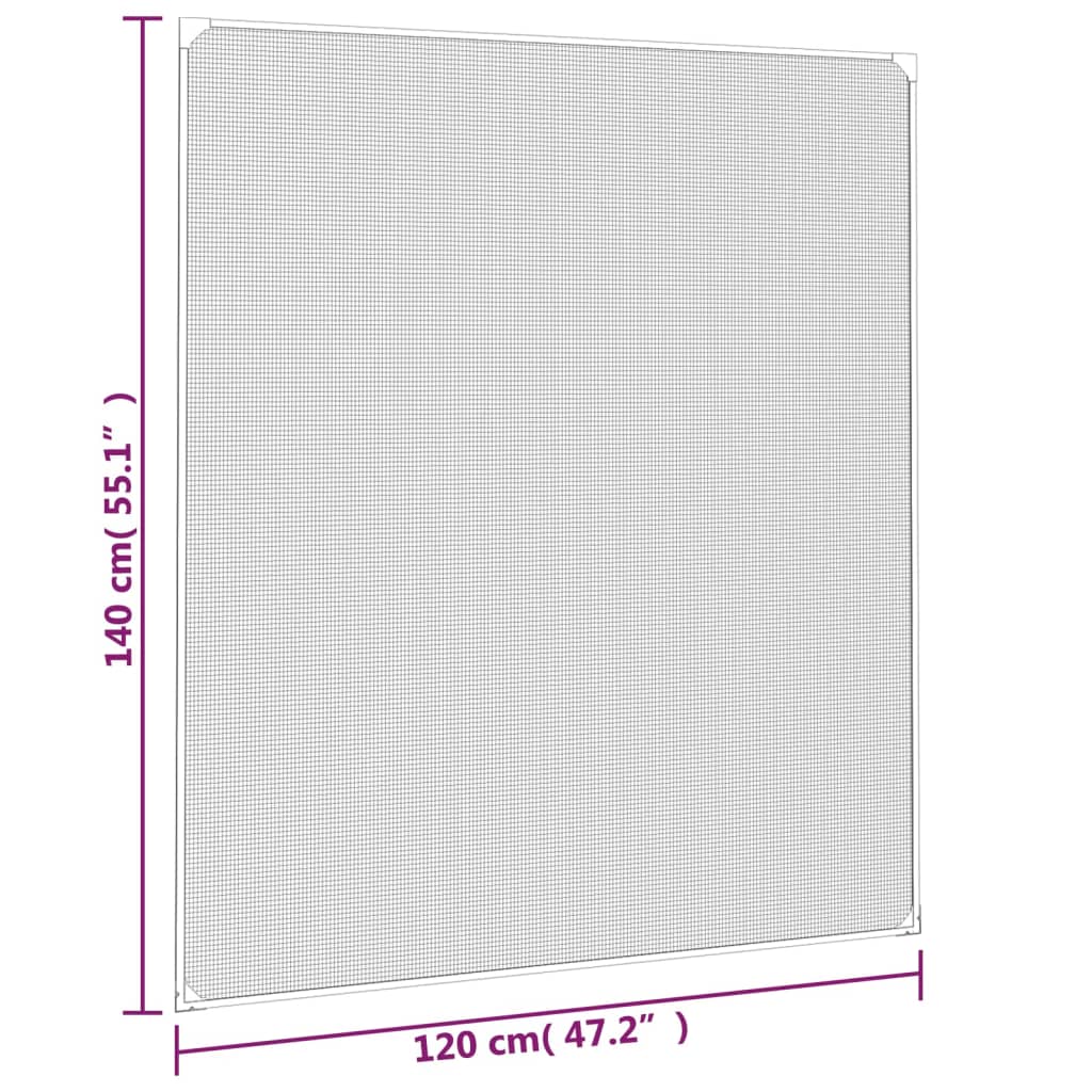 vidaXL Zanzariera Magnetica per Finestre Bianca 120x140 cm