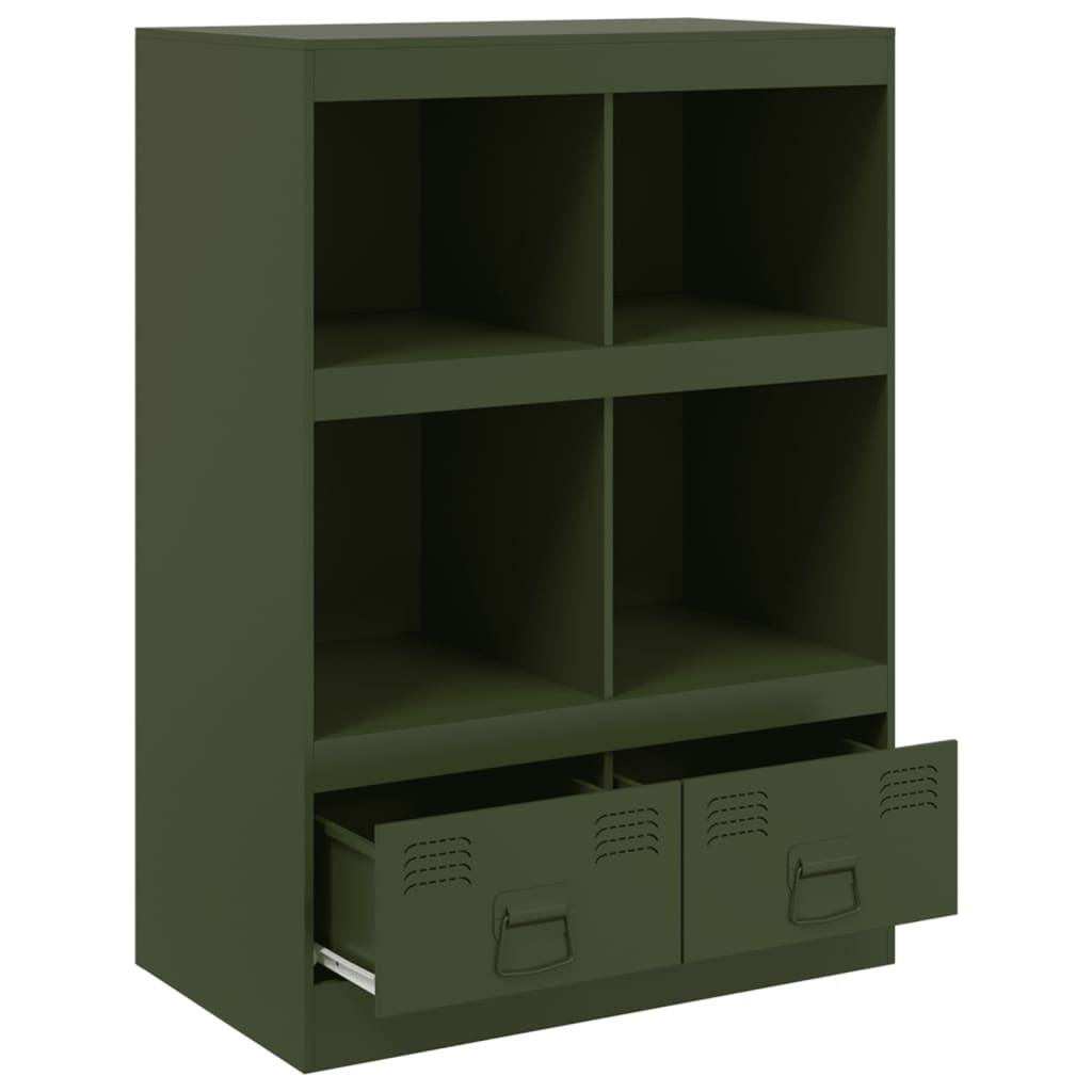 vidaXL Credenza Verde Oliva 67x39x95 cm in Acciaio