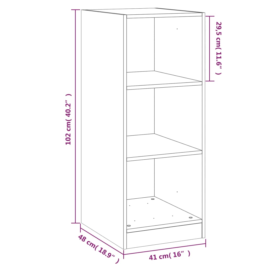 vidaXL Armadio Grigio Sonoma 48x41x102 cm in Legno Multistrato