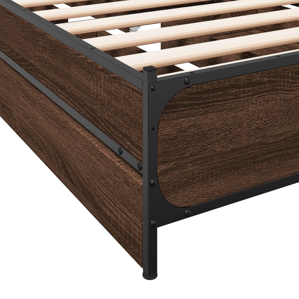 vidaXL Giroletto Cassetti Rovere Marrone 75x190 cm Legno Multistrato