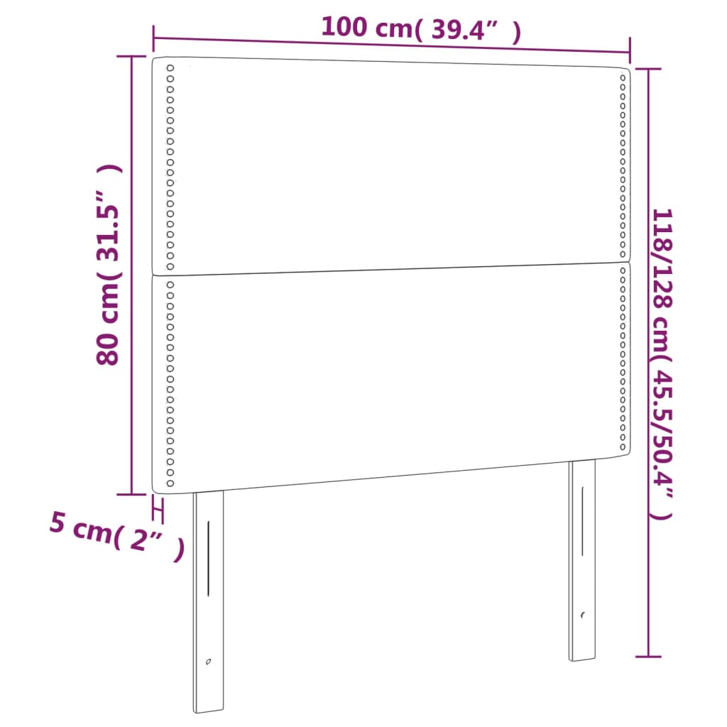 vidaXL Testiera a LED Verde Scuro 100x5x118/128cm in Velluto