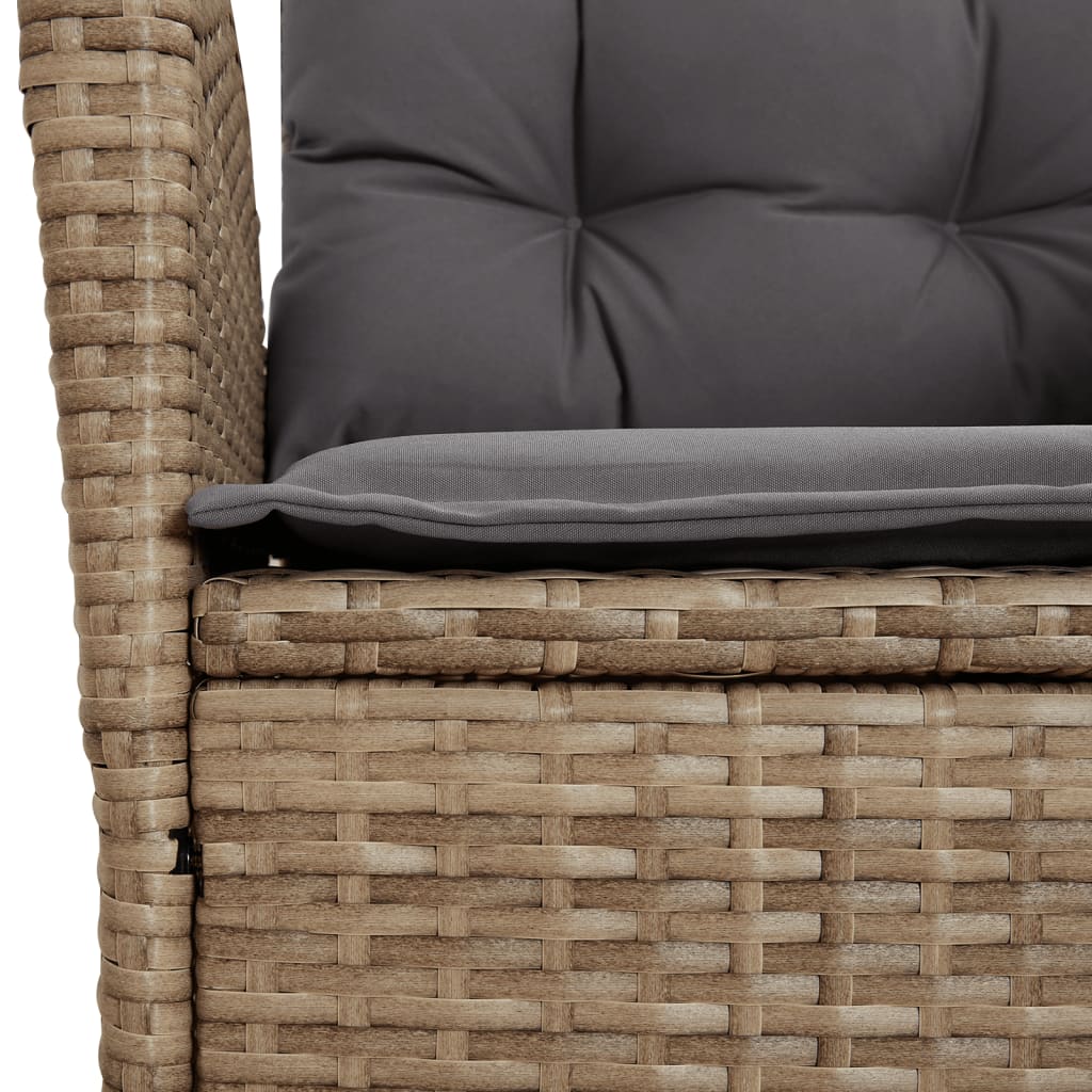 vidaXL Set Pranzo da Giardino 9 pz con Cuscini Beige Misto Polyrattan