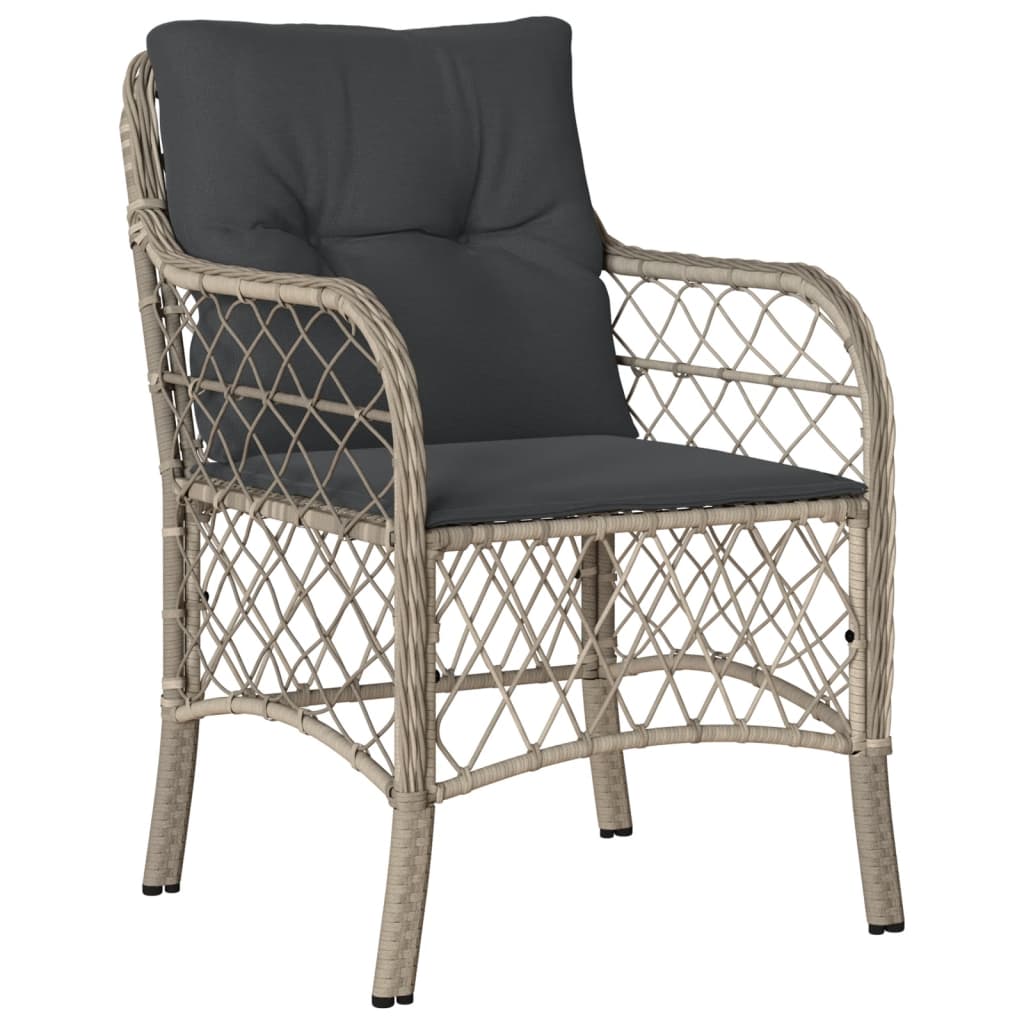 vidaXL Set Pranzo da Giardino 5pz con Cuscini Grigio Chiaro Polyrattan