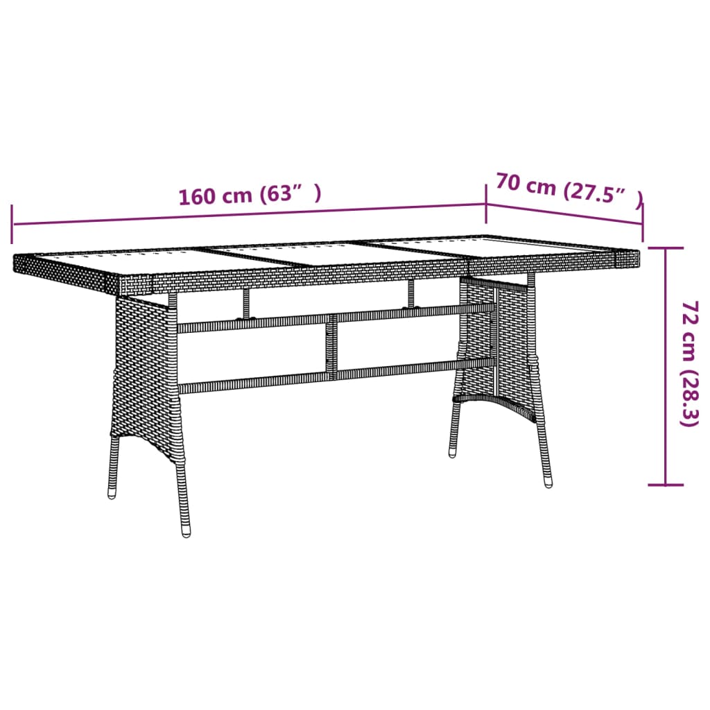 vidaXL Set da Pranzo per Esterni 9 pz in Polyrattan Nero