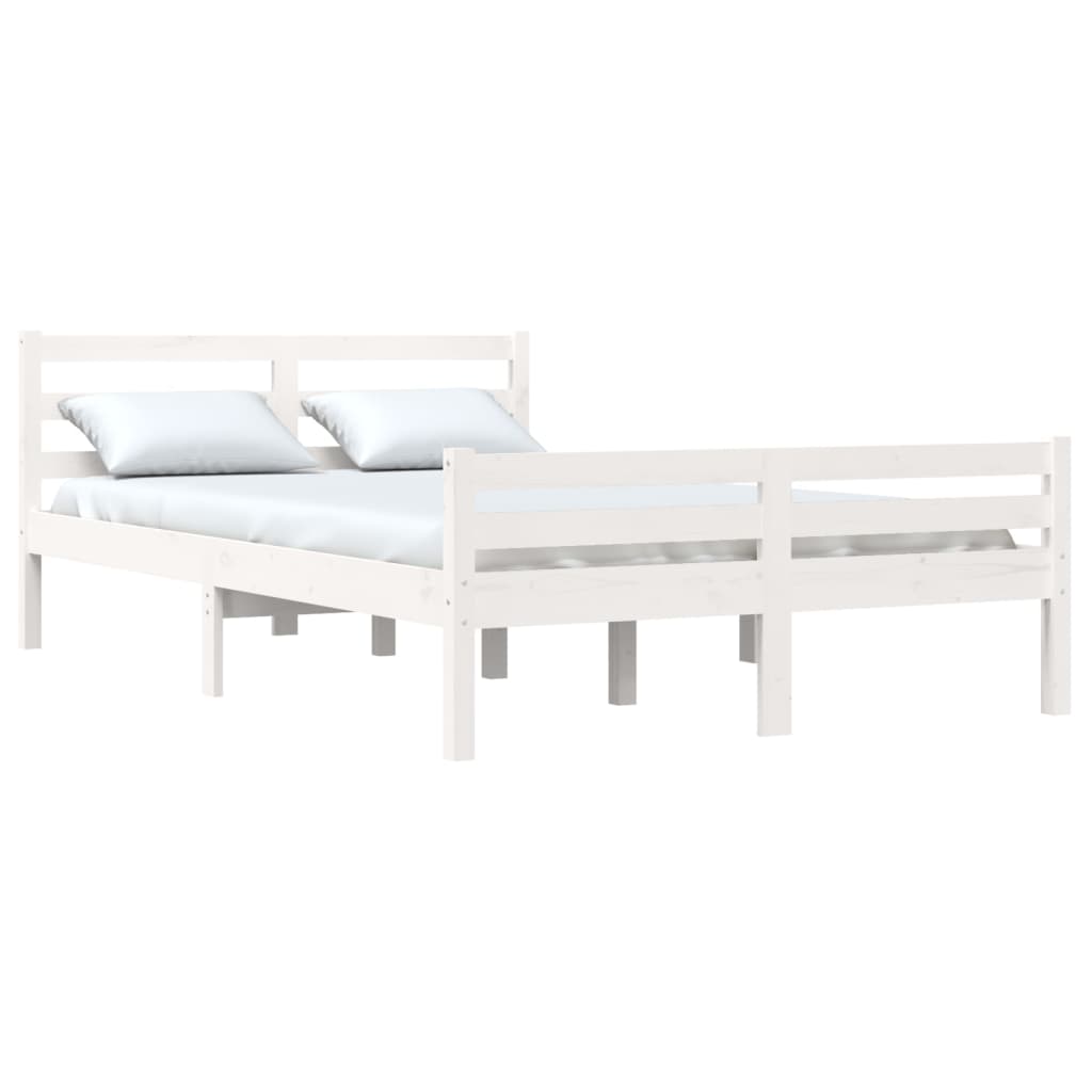 vidaXL Giroletto Bianco in Legno Massello 140x190 cm