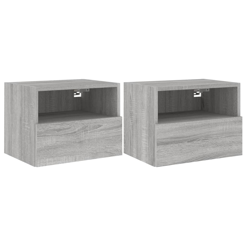 vidaXL Mobili TV Muro 2pz Grigio Sonoma 40x30x30 cm Legno Multistrato