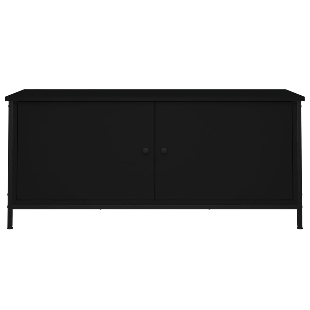 vidaXL Mobile Porta TV con Ante Nero 102x35x45 cm in Legno Multistrato