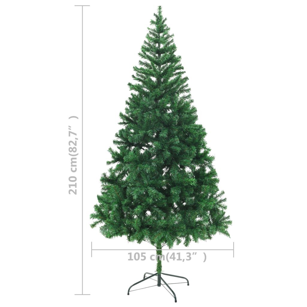 vidaXL Albero di Natale Preilluminato Palline Bianco 210 cm 910 Rami