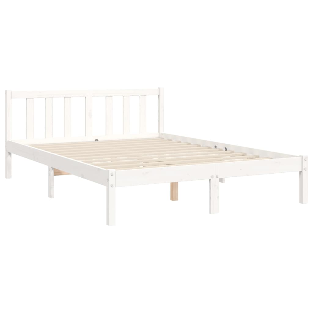 vidaXL Letto senza Materasso Bianco 140x190 cm Legno Massello di Pino