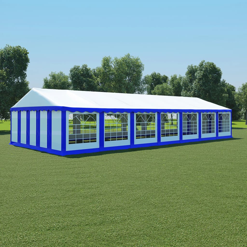 vidaXL Tessuto per Tenda 6x14 m Blu e Bianco