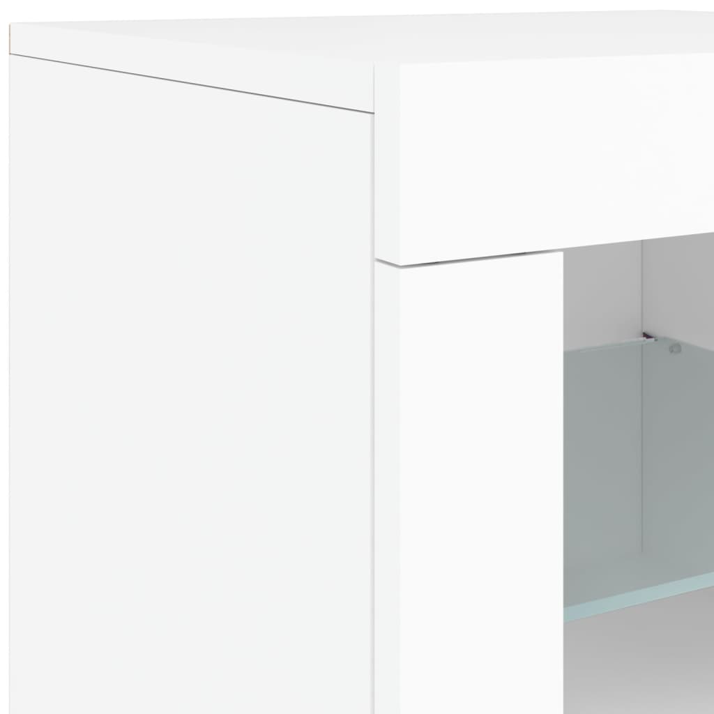 vidaXL Credenza con Luci LED Bianca 202x37x67 cm