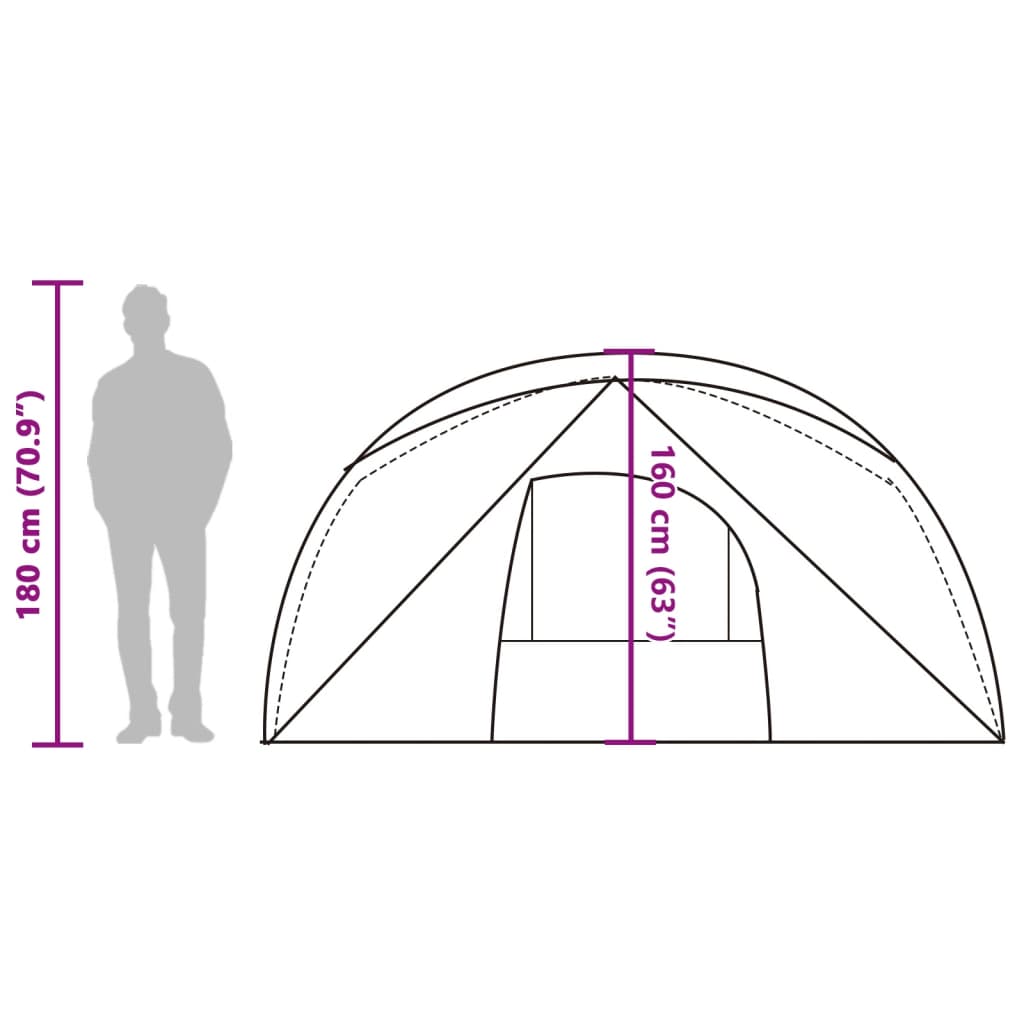 vidaXL Tenda Familiare Cabina per 6 Persone Verde Impermeabile