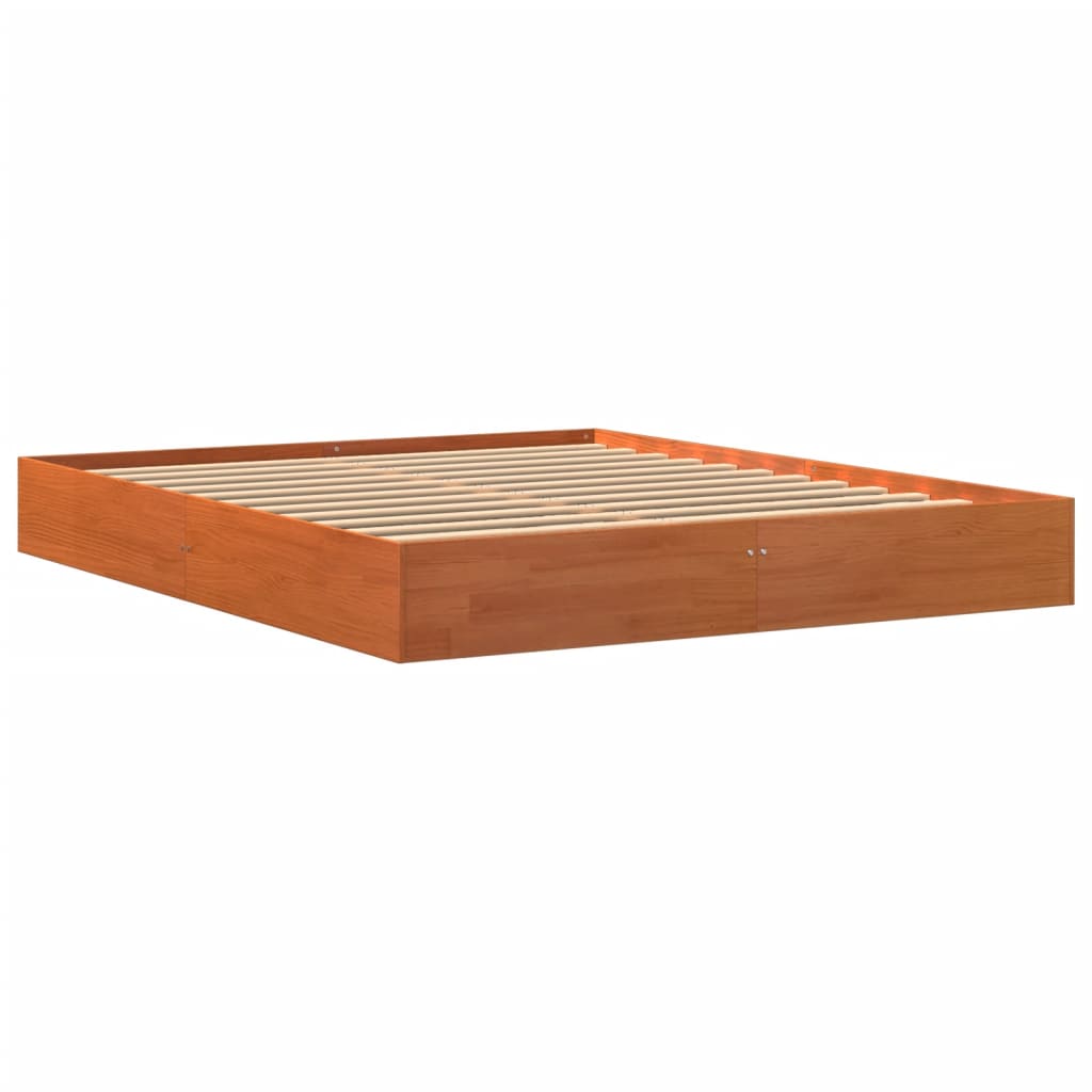 vidaXL Giroletto senza Materasso Marrone Cera 150x200 cm Legno di Pino