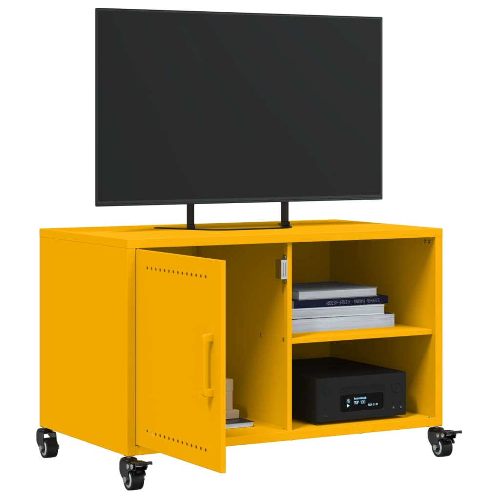 vidaXL Mobile TV Giallo Senape 68x39x43,5 cm in Acciaio