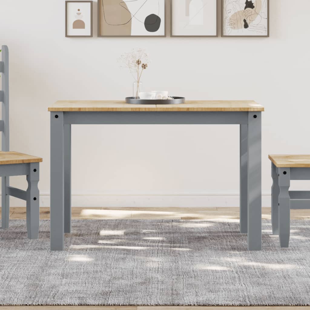 vidaXL Tavolo da Pranzo Panama Grigio 117x60x75 cm Legno Massello Pino