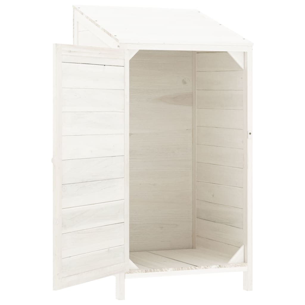 vidaXL Capanno da Giardino Bianco 55x52x112 cm Legno Massello di Abete