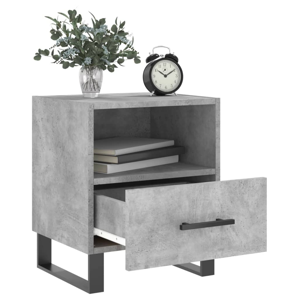 vidaXL Comodini 2 pz Grigio Cemento 40x35x47,5 cm in Legno Multistrato