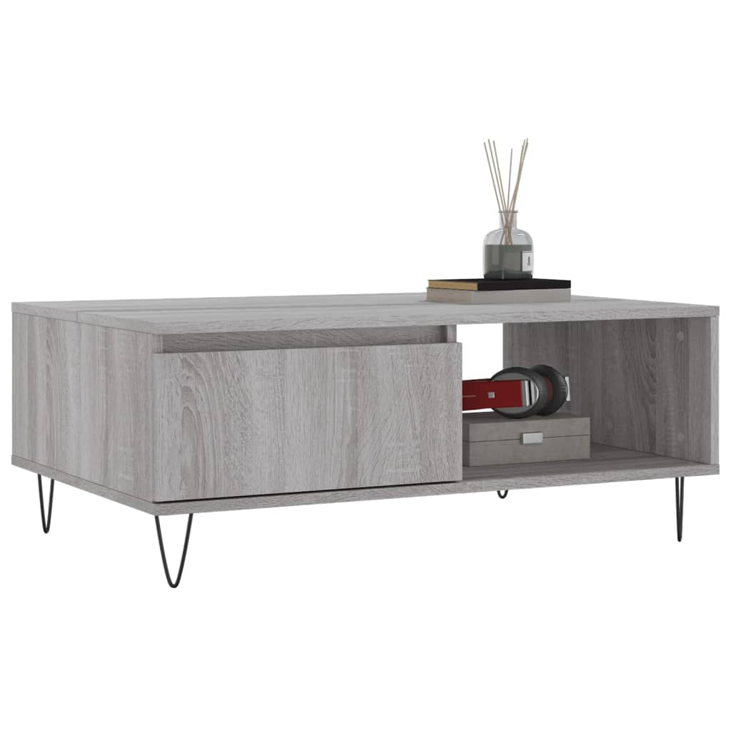 vidaXL Tavolino da Salotto Grigio Sonoma 90x60x35 cm Legno Multistrato