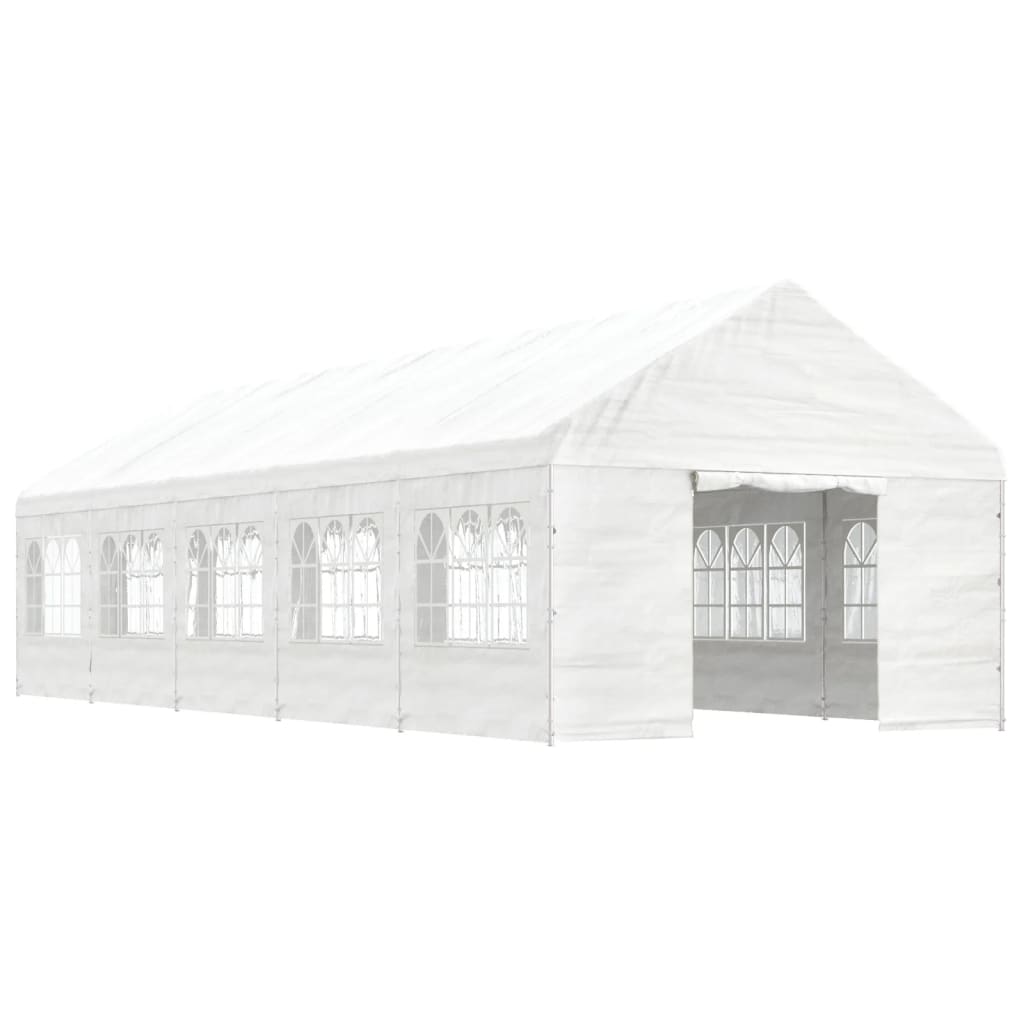 vidaXL Gazebo con Tetto Bianco 11,15x4,08x3,22 m in Polietilene