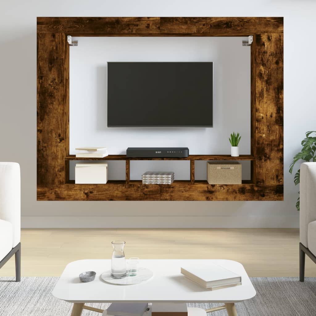 vidaXL Mobile Porta TV Rovere Fumo 152x22x113 cm in Legno Multistrato