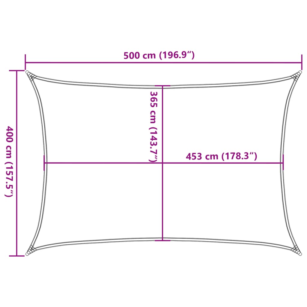 vidaXL Vela Parasole Sabbia 5x4 m 100% Poliestere Oxford