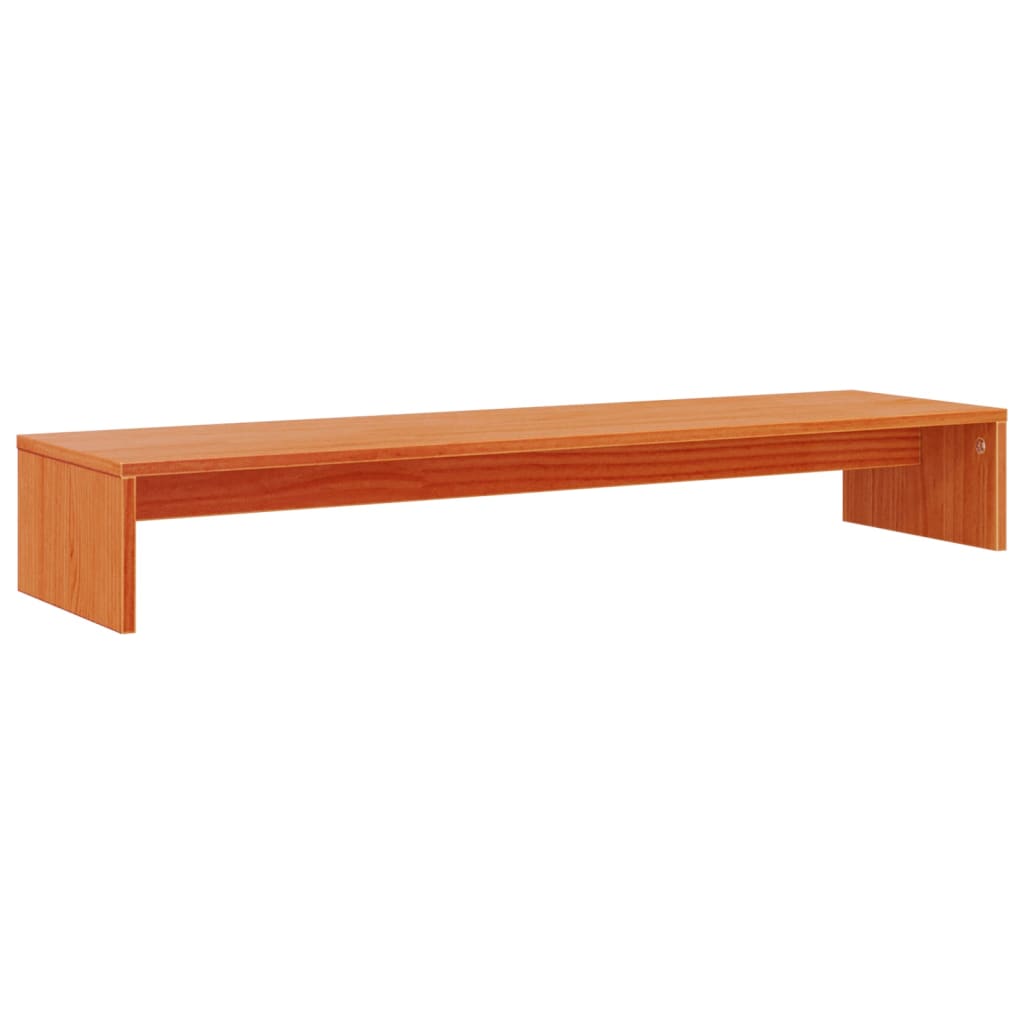 vidaXL Supporto Monitor Marrone Cera 100x27x15 cm Legno Massello Pino