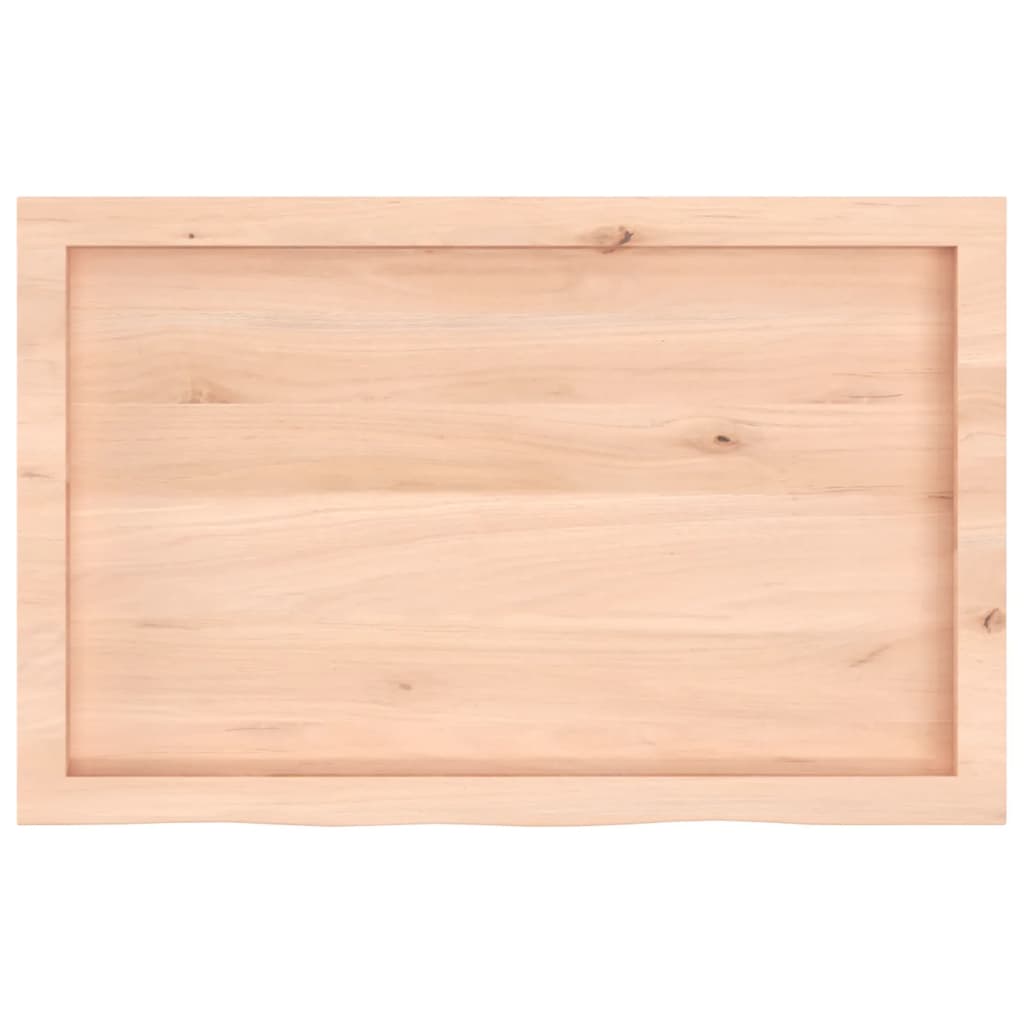 vidaXL Piano Bagno 80x50x(2-4) cm in Legno Massello Non Trattato