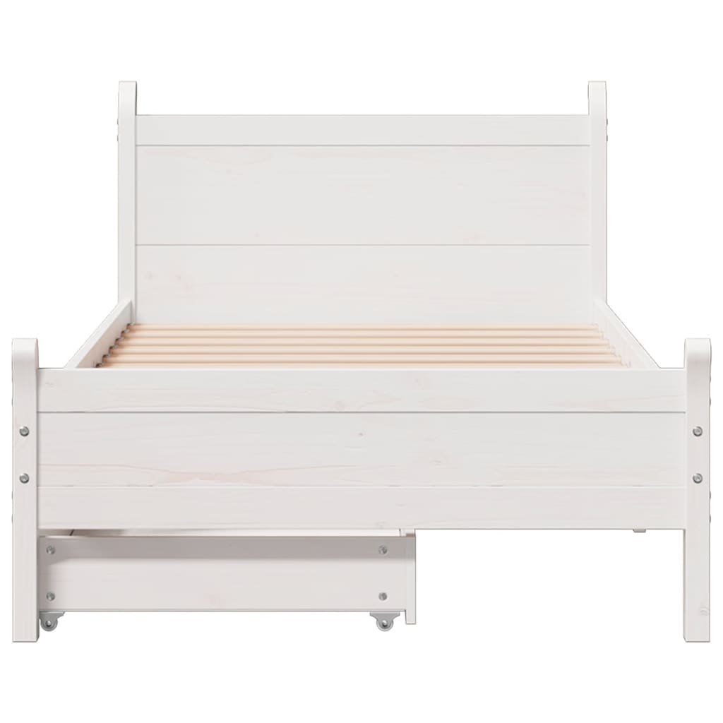 vidaXL Letto senza Materasso Bianco 90x200 cm Legno Massello di Pino