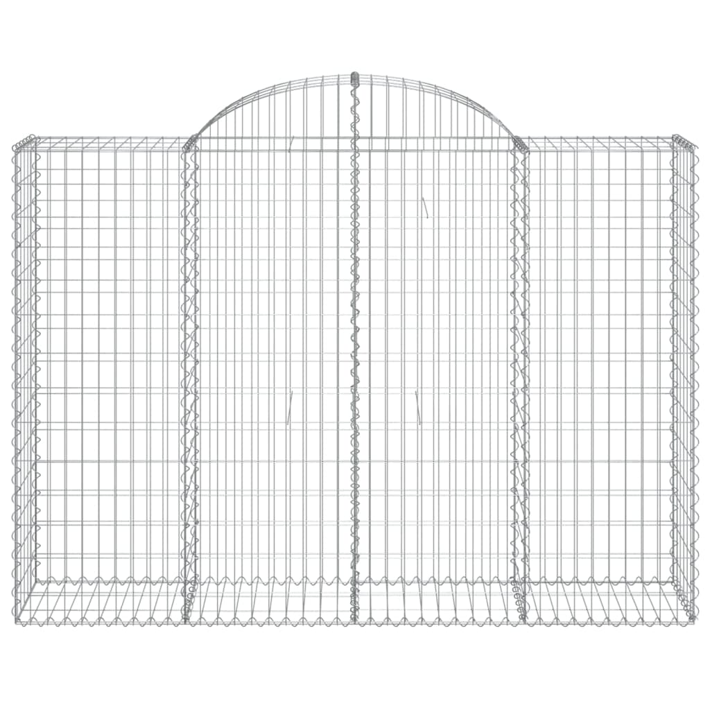 vidaXL Cesti Gabbioni ad Arco 15 pz 200x50x140/160 cm Ferro Zincato