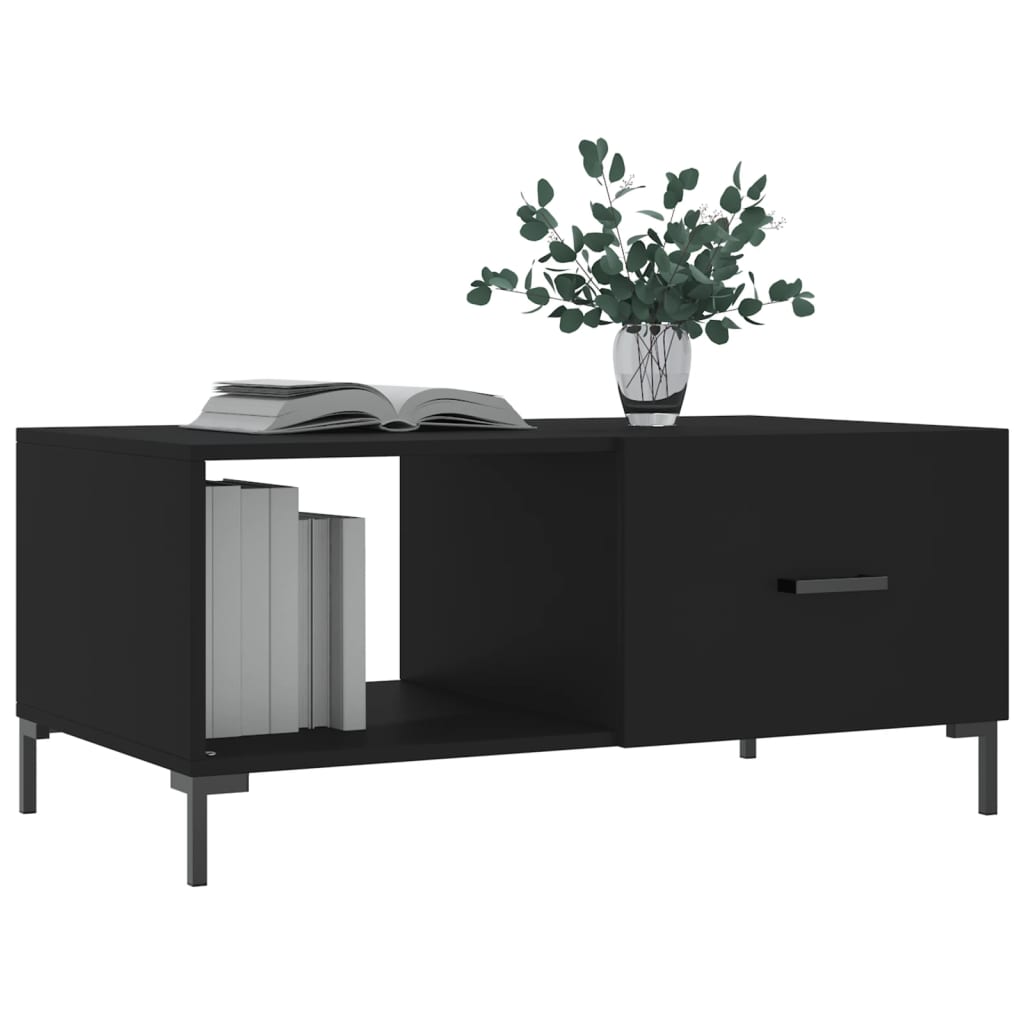 vidaXL Tavolino da Salotto Nero 90x50x40 cm in Legno Multistrato