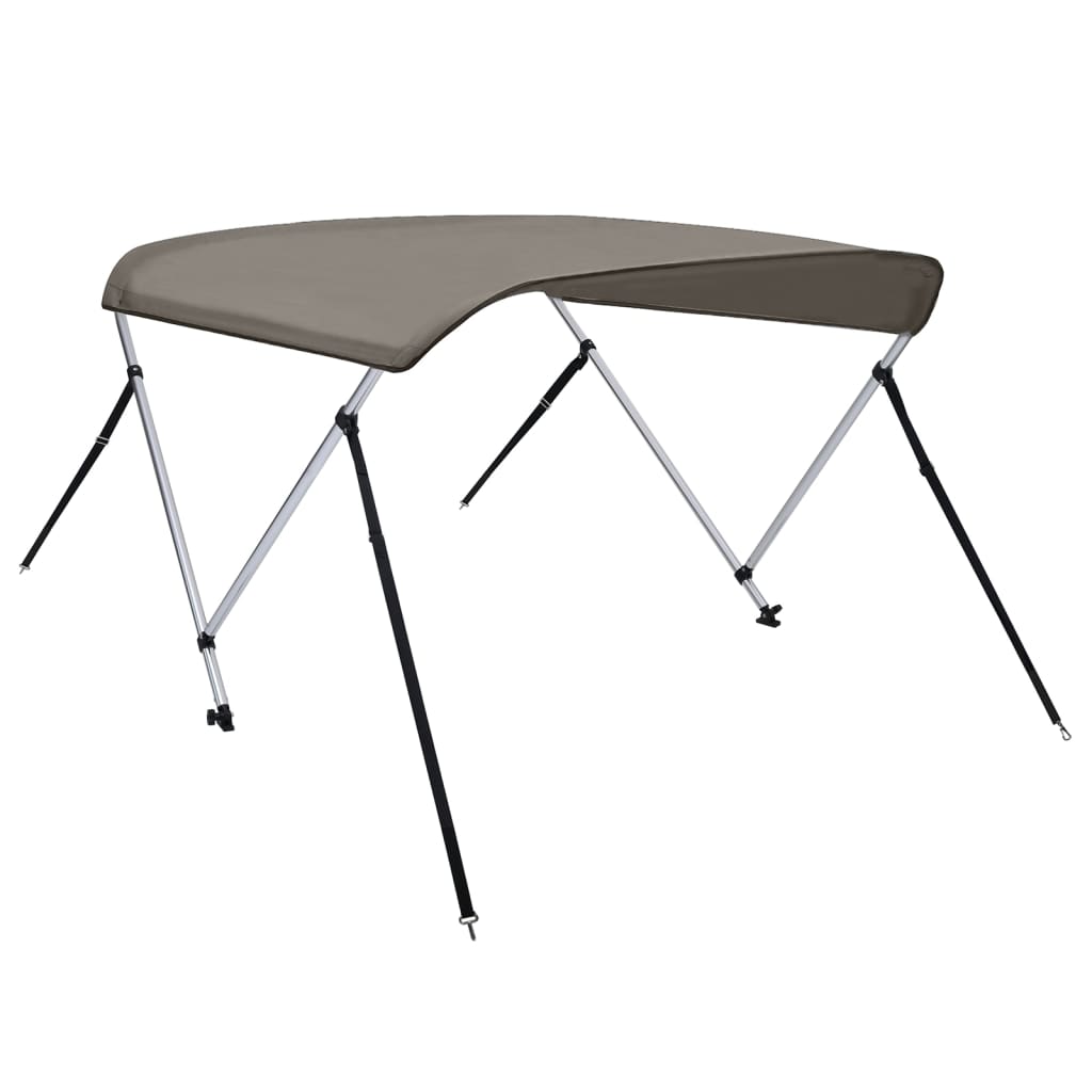 vidaXL Bimini di Prua con Tendalino 2 Archi Grigio 180x150x110 cm