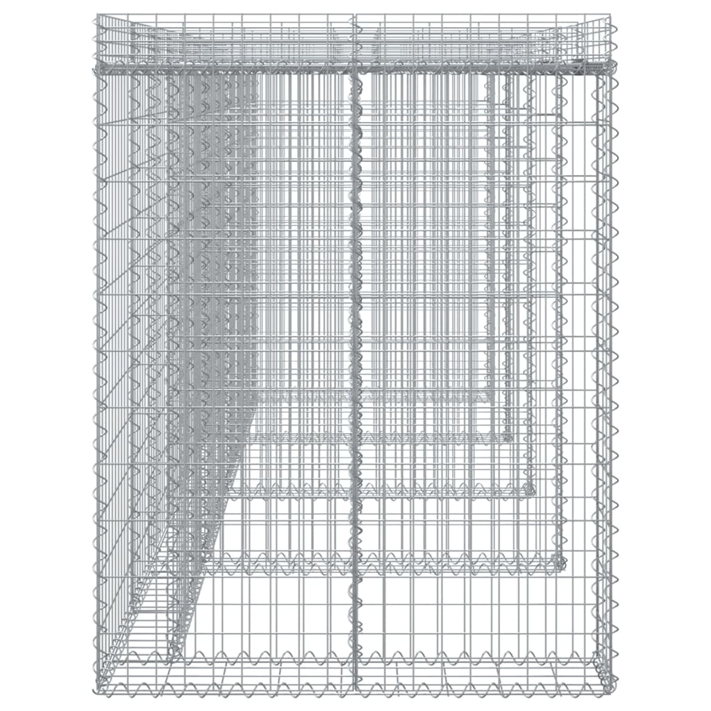 vidaXL Parete Gabbioni Bidone Spazzatura 350x91x120 cm Ferro Zincato