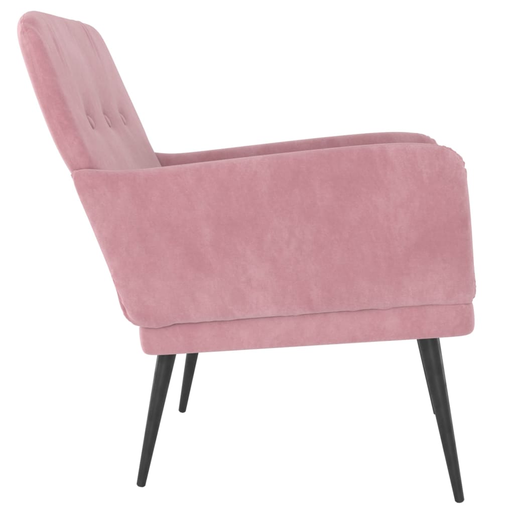 vidaXL Poltrona Rosa 62x79x79 cm Velluto