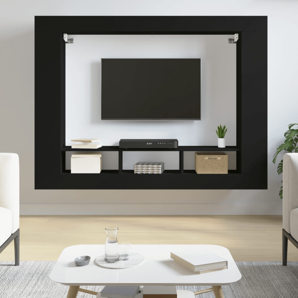 vidaXL Mobile Porta TV Nero 152x22x113 cm in Legno Multistrato