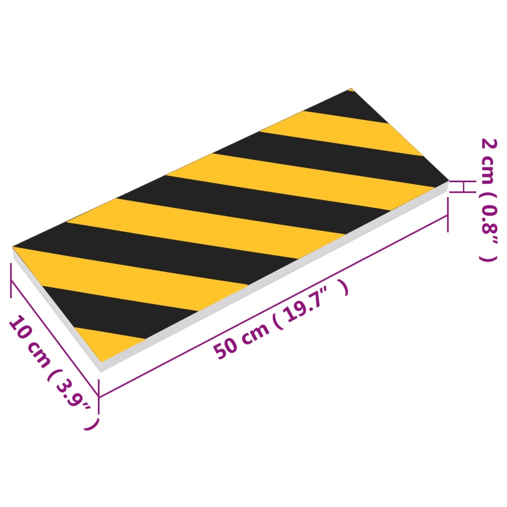 vidaXL Protezioni da Parete 6 pz Giallo e Nero 50x10x2 cm Schiuma EVA