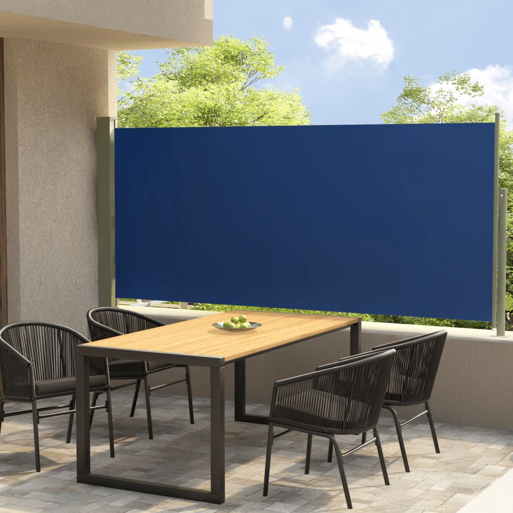 vidaXL Tenda Laterale Retrattile per Patio 140x300 cm Blu