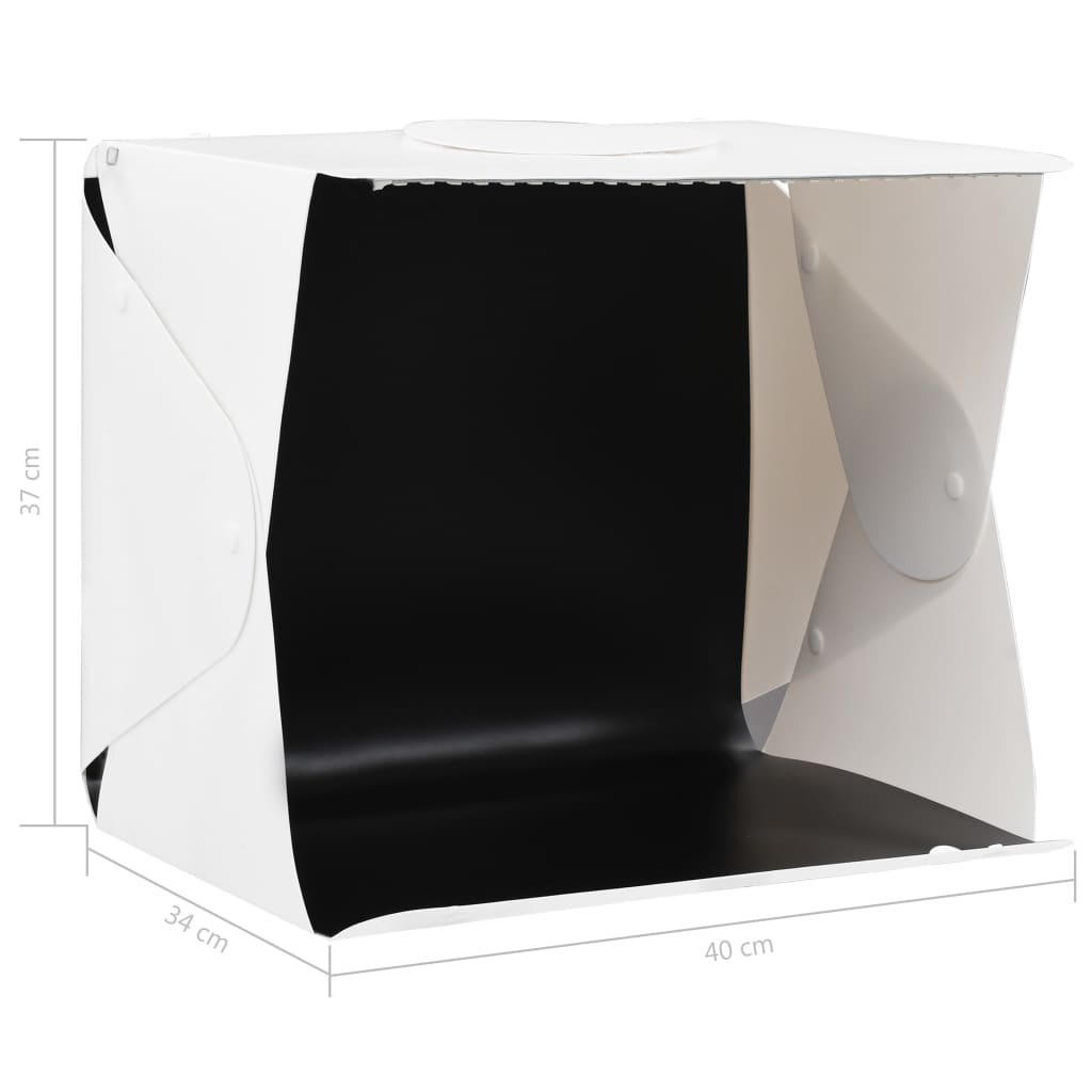 vidaXL Light Box per Studio Foto a LED 40x34x37 cm in Plastica Bianco