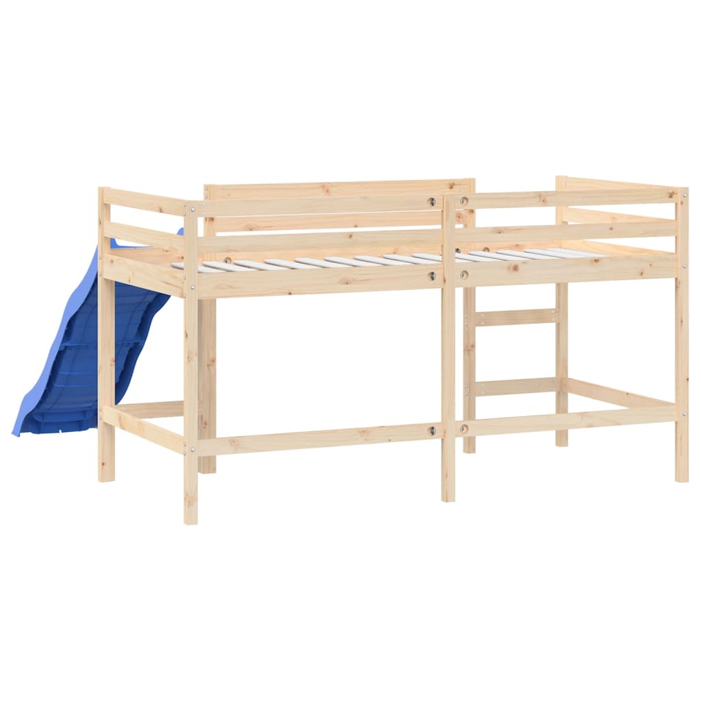 vidaXL Letto Soppalco con Scivolo Bambini 90x200cm Legno Massello Pino