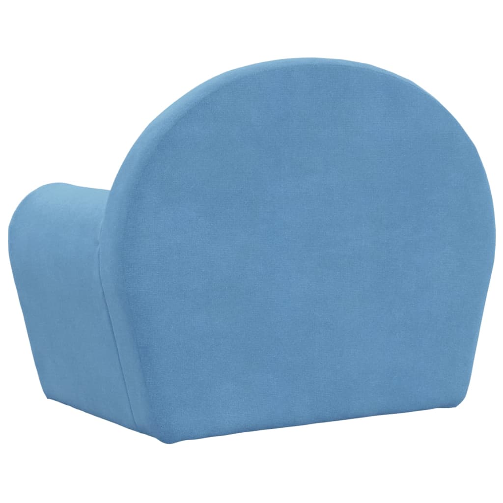 vidaXL Divano Letto per Bambini Blu in Morbido Peluche