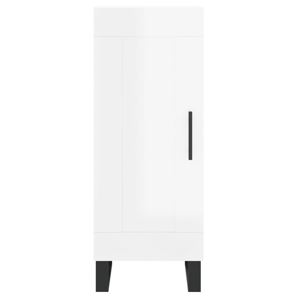 vidaXL Credenza 34,5x34x180 cm in Legno Multistrato Bianco Lucido