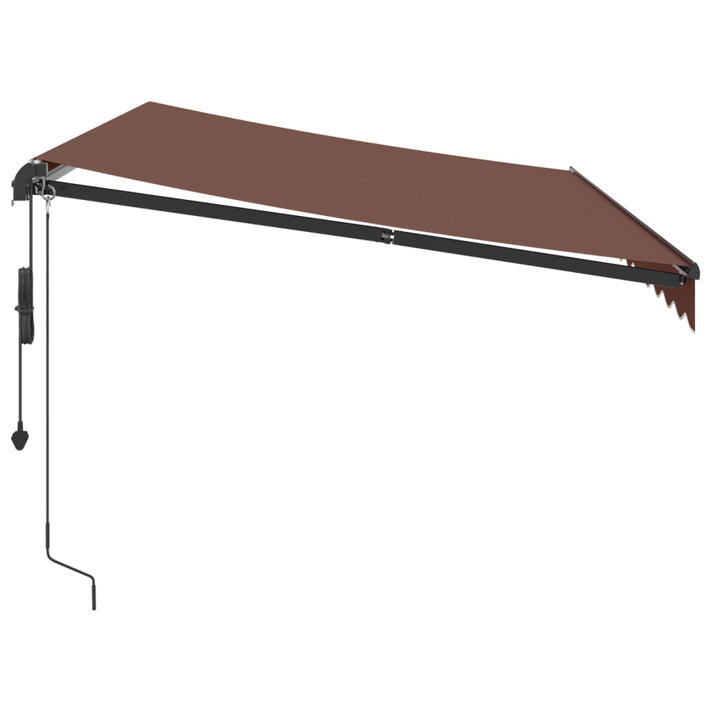 vidaXL Tenda da Sole Retrattile Automatica con LED Marrone 350x250 cm