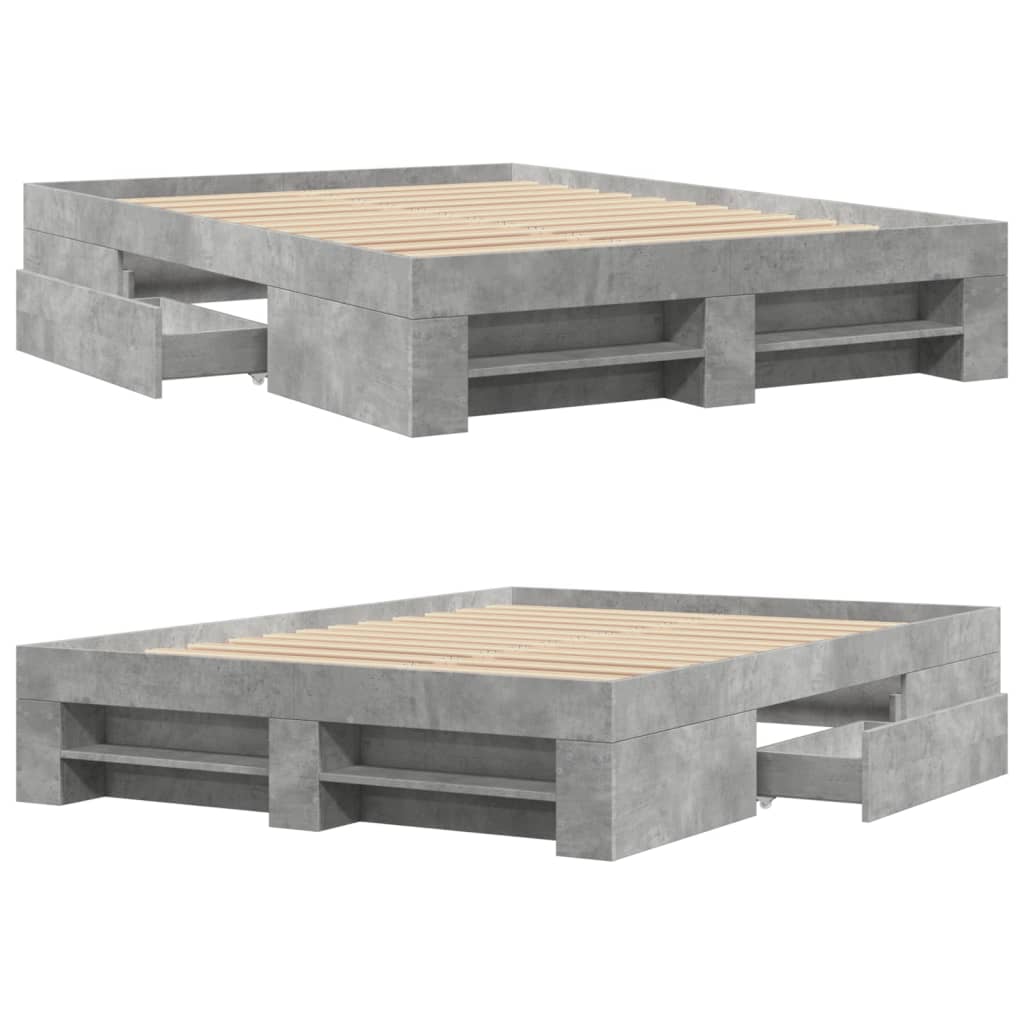 vidaXL Giroletto Grigio Cemento 140x190 cm in Legno Multistrato