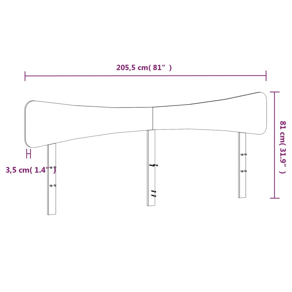 vidaXL Testiera Bianca 200 cm in Legno Massello di Pino