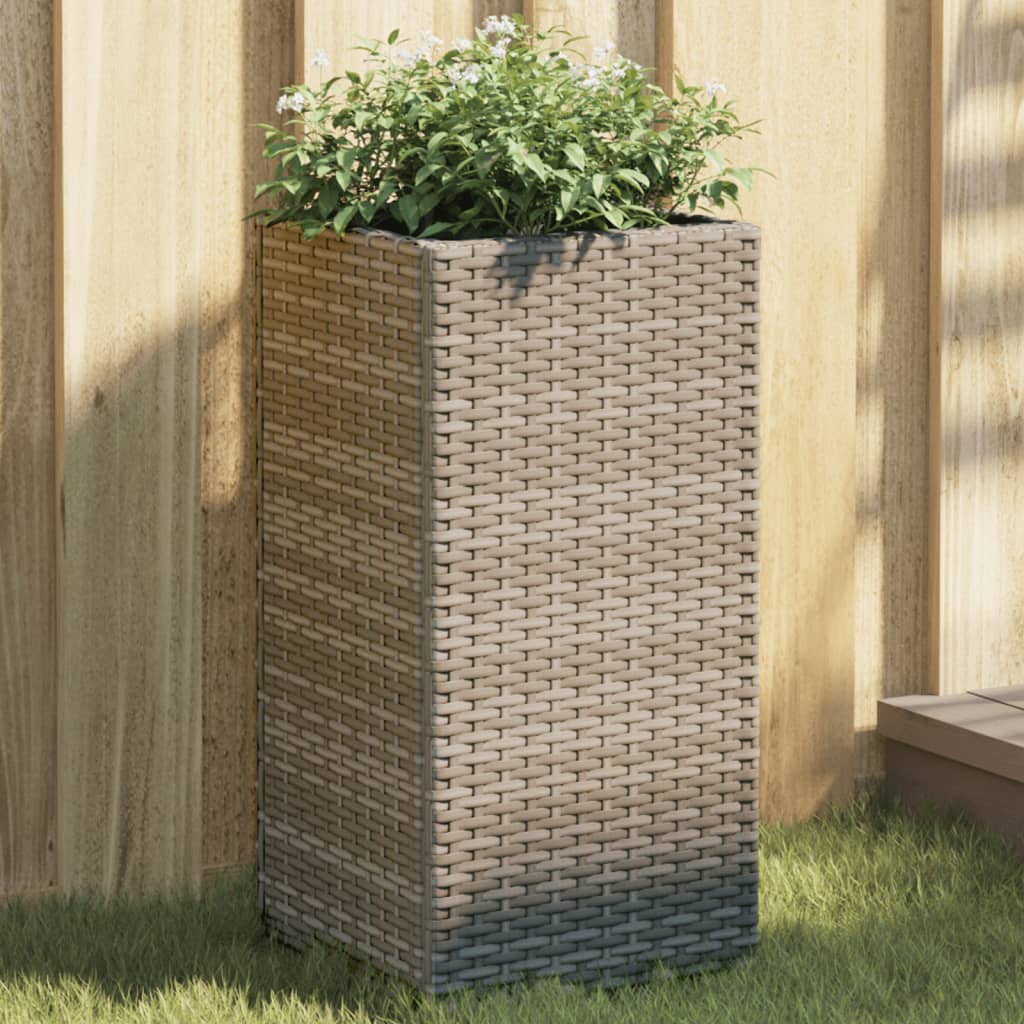 vidaXL Fioriera da Giardino Grigia 30x30x60 cm in Polyrattan