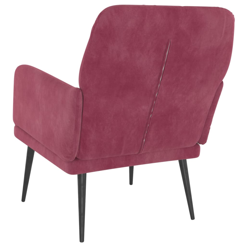 vidaXL Poltrona Rosso Vino 62x79x79 cm Velluto