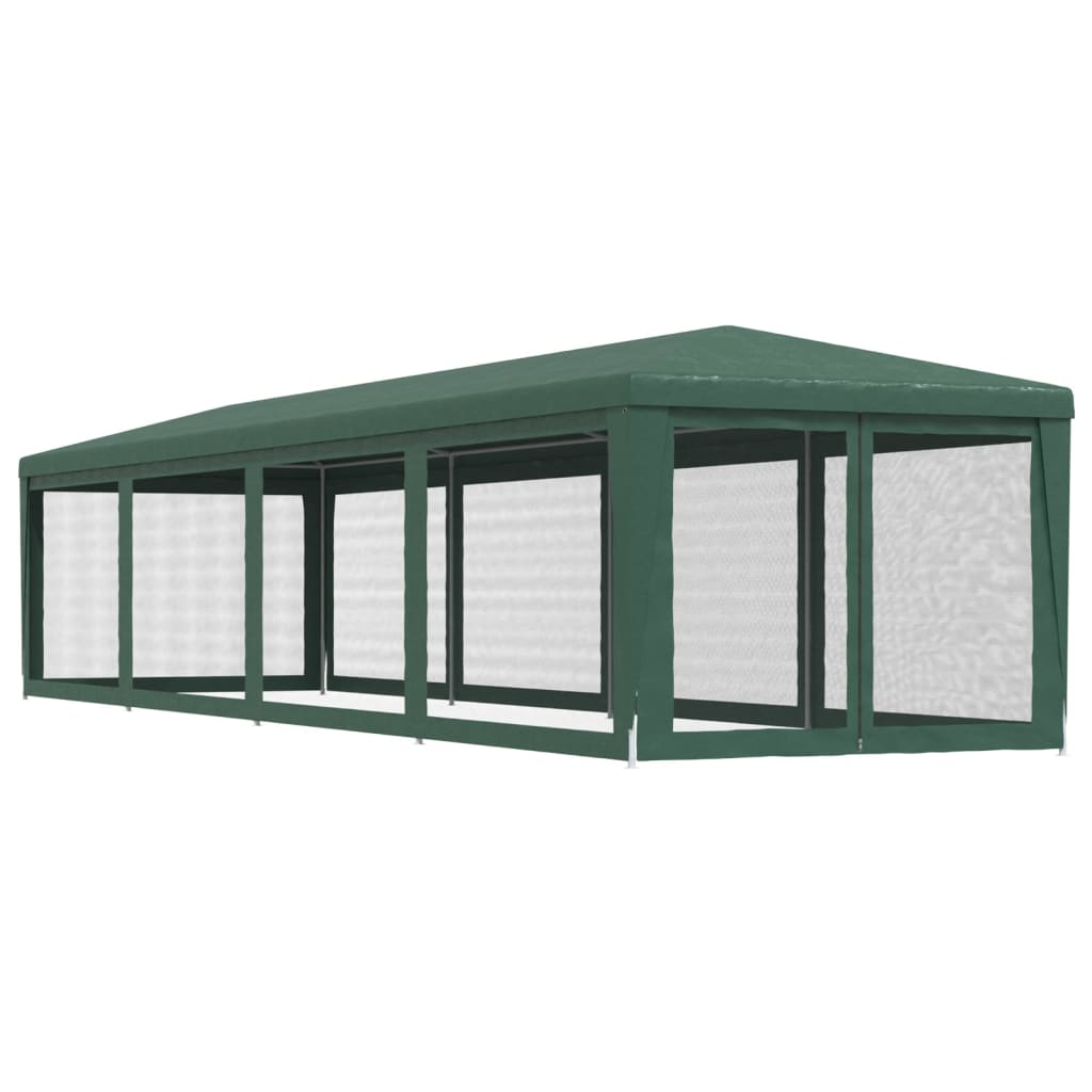 vidaXL Tenda per Feste con 10 Pareti Laterali in Rete Verde 3x12m HDPE