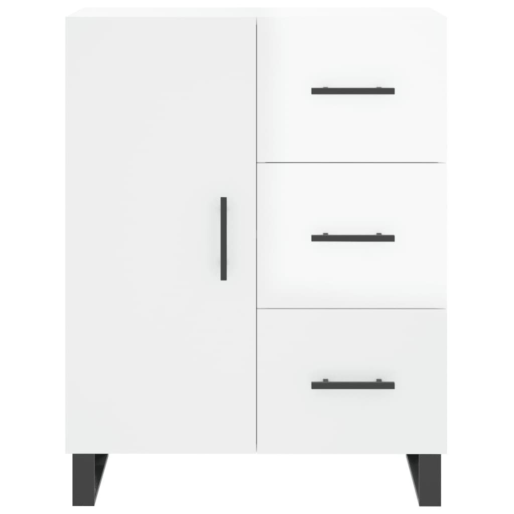 vidaXL Credenza 69,5x34x90 cm in Legno Multistrato Bianco Lucido