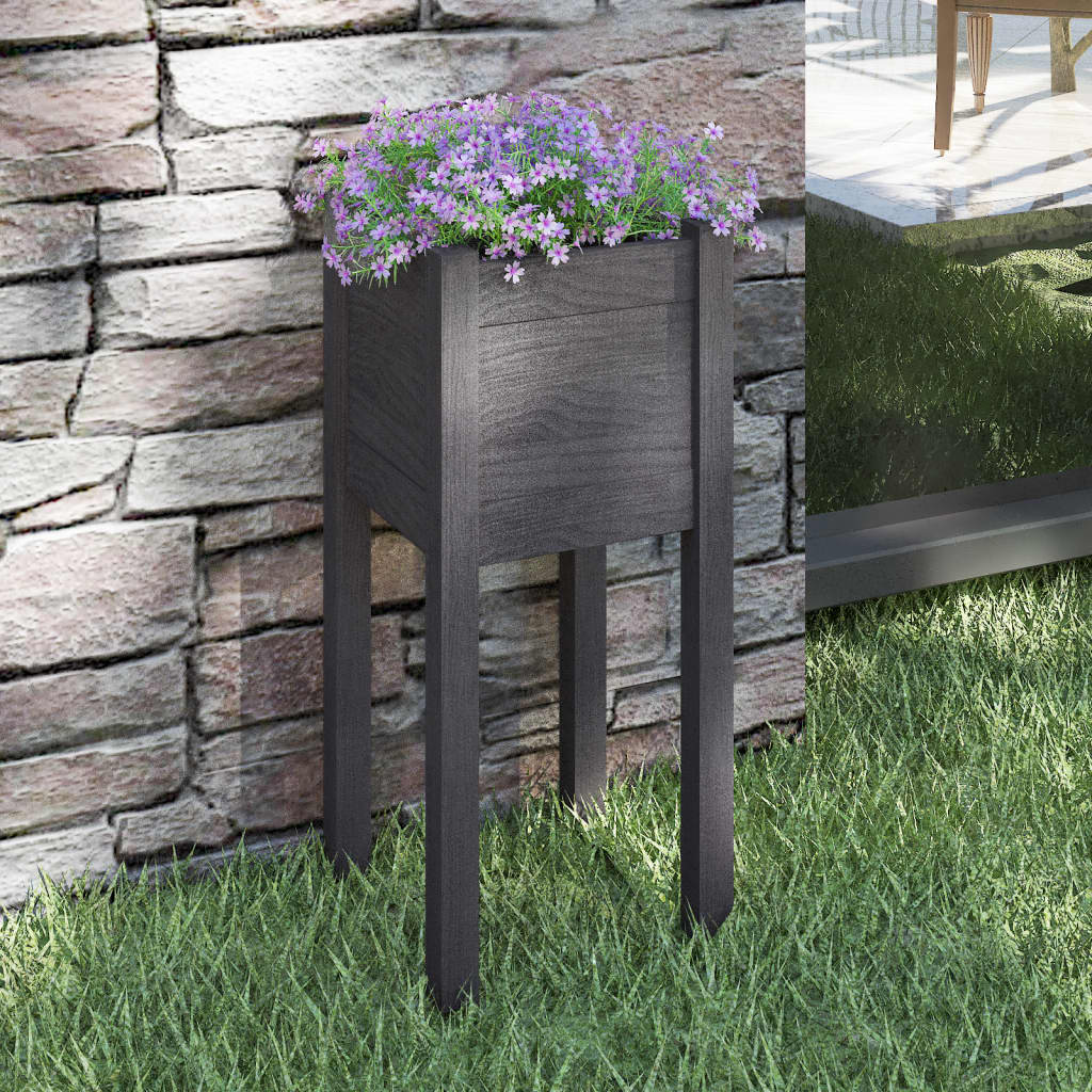 vidaXL Fioriera da Giardino Grigie 31x31x70 cm Legno Massello di Pino