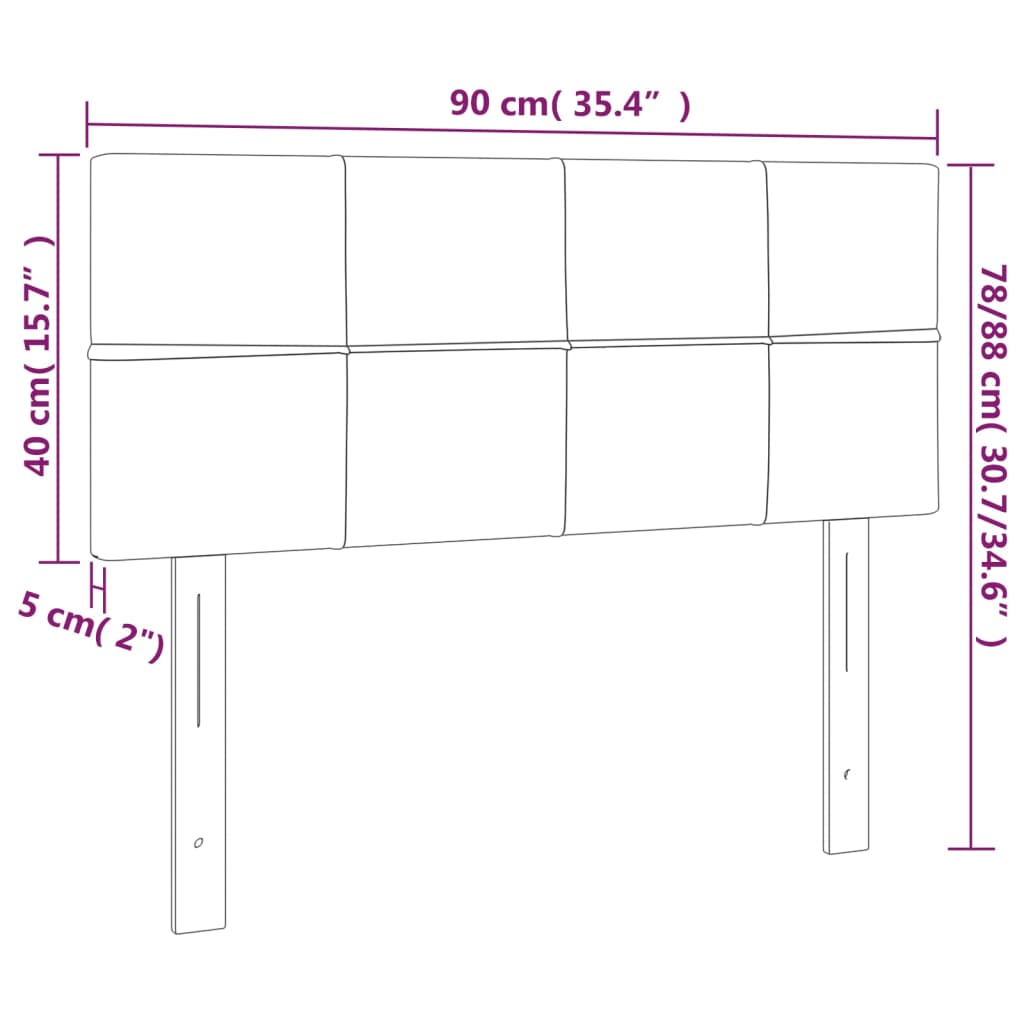 vidaXL Testiera a LED Tortora 90x5x78/88 cm in Tessuto